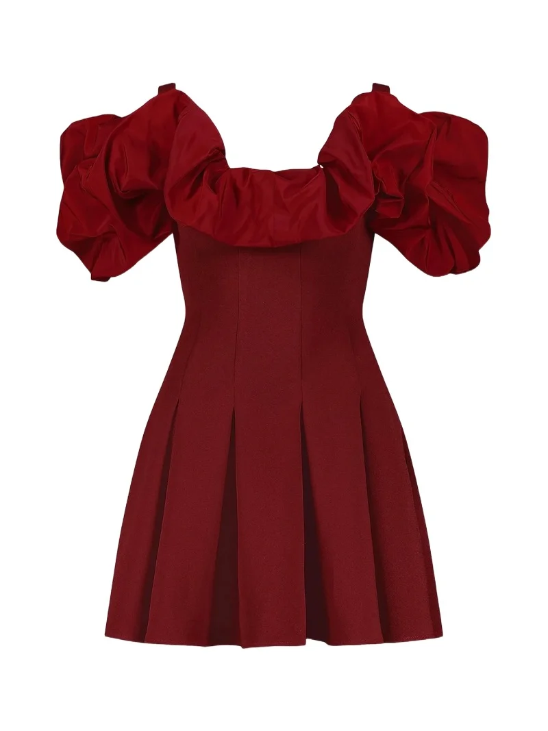 Women's Crepe Faille Godet-Hem Minidress Women's Crepe Faille Godet-Hem Minidress
