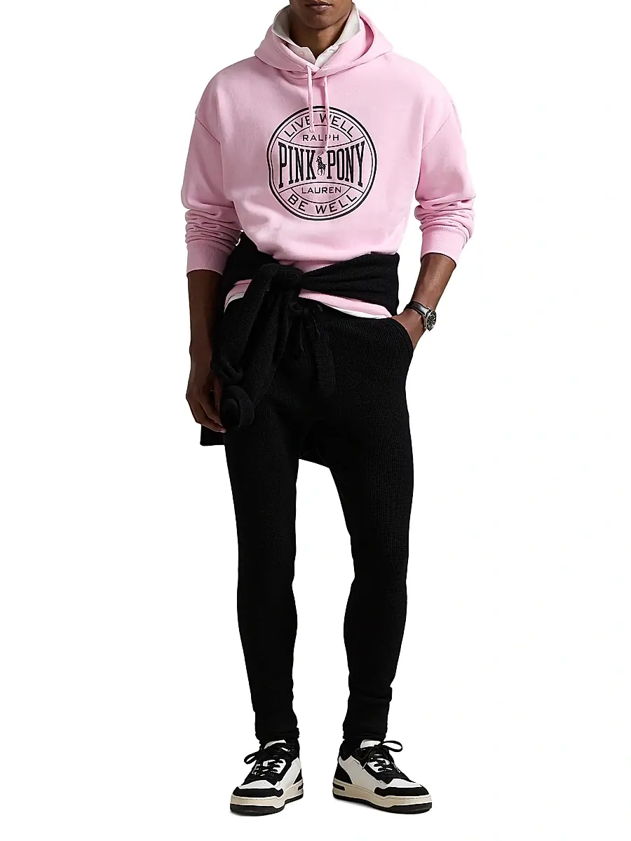 Polo Ralph Lauren Men's Pink Pony Tech Fleece Hoodie | Thumbnail 2 Polo Ralph Lauren Men's Pink Pony Tech Fleece Hoodie | Thumbnail 2