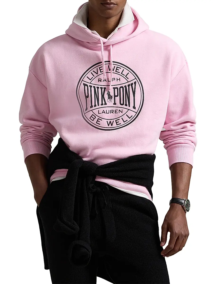 Polo Ralph Lauren Men's Pink Pony Tech Fleece Hoodie | Thumbnail 3 Polo Ralph Lauren Men's Pink Pony Tech Fleece Hoodie | Thumbnail 3