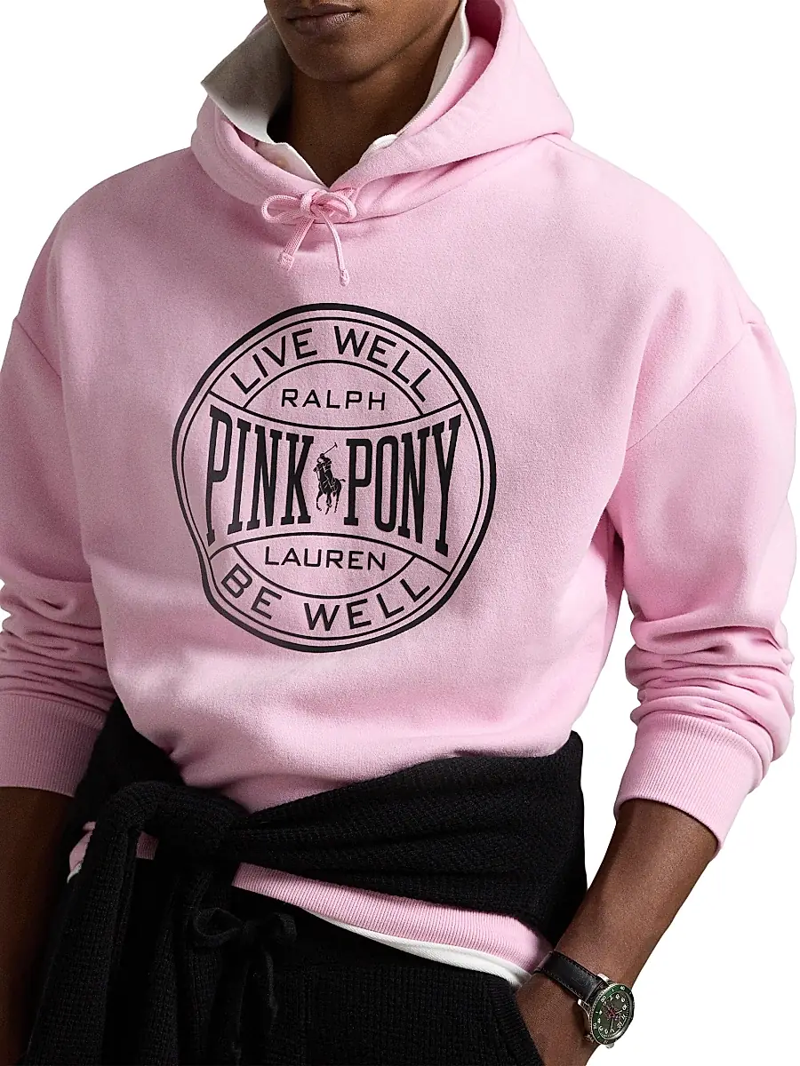 Polo Ralph Lauren Men's Pink Pony Tech Fleece Hoodie | Thumbnail 5 Polo Ralph Lauren Men's Pink Pony Tech Fleece Hoodie | Thumbnail 5