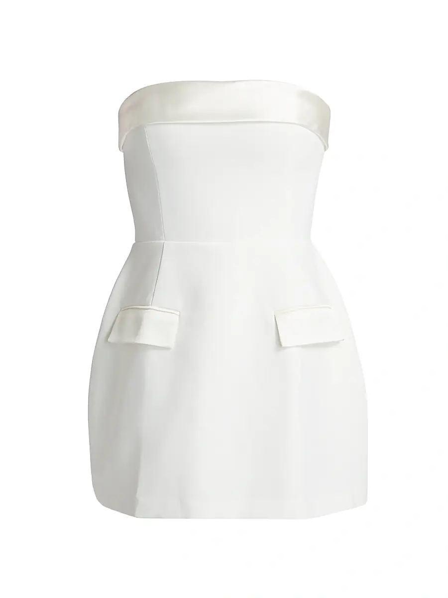 Amanda Uprichard Women's Lucienne Satin Fit-&-Flare Romper - | Image 1 Amanda Uprichard Women's Lucienne Satin Fit-&-Flare Romper - | Image 1