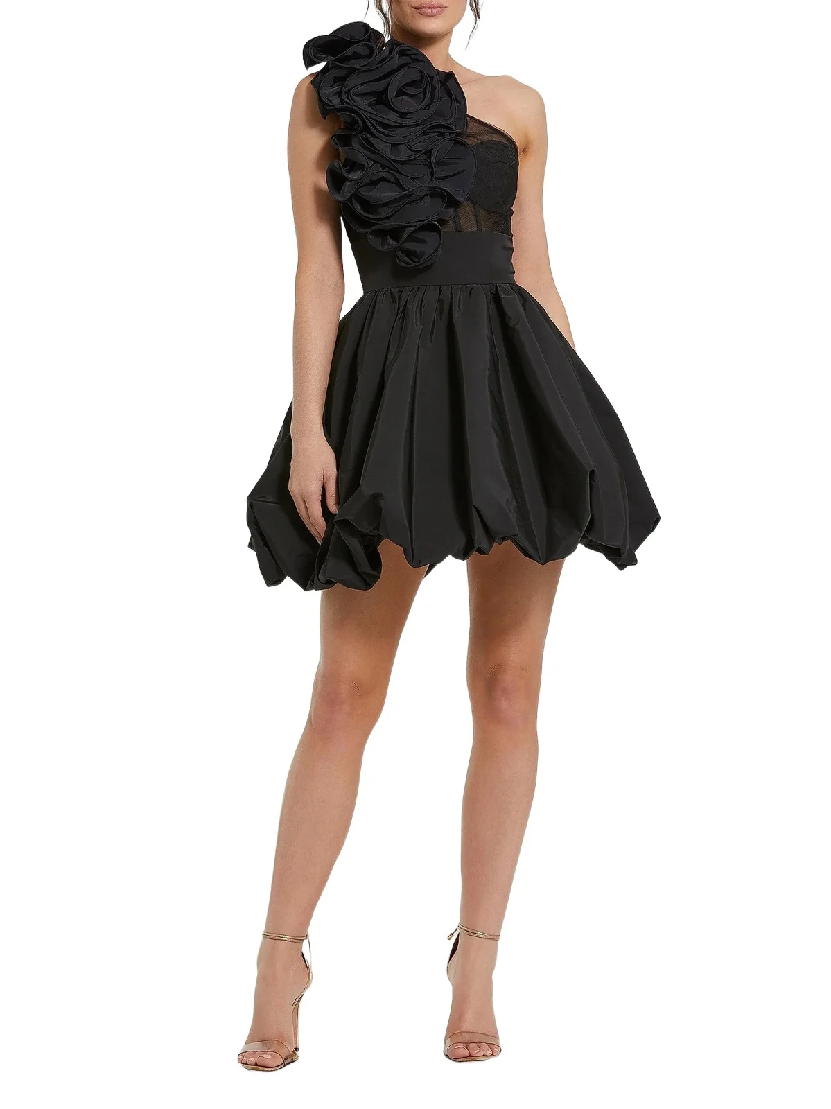 Mac Duggal Women's Taffeta Ruffled Bubble-Hem Minidress