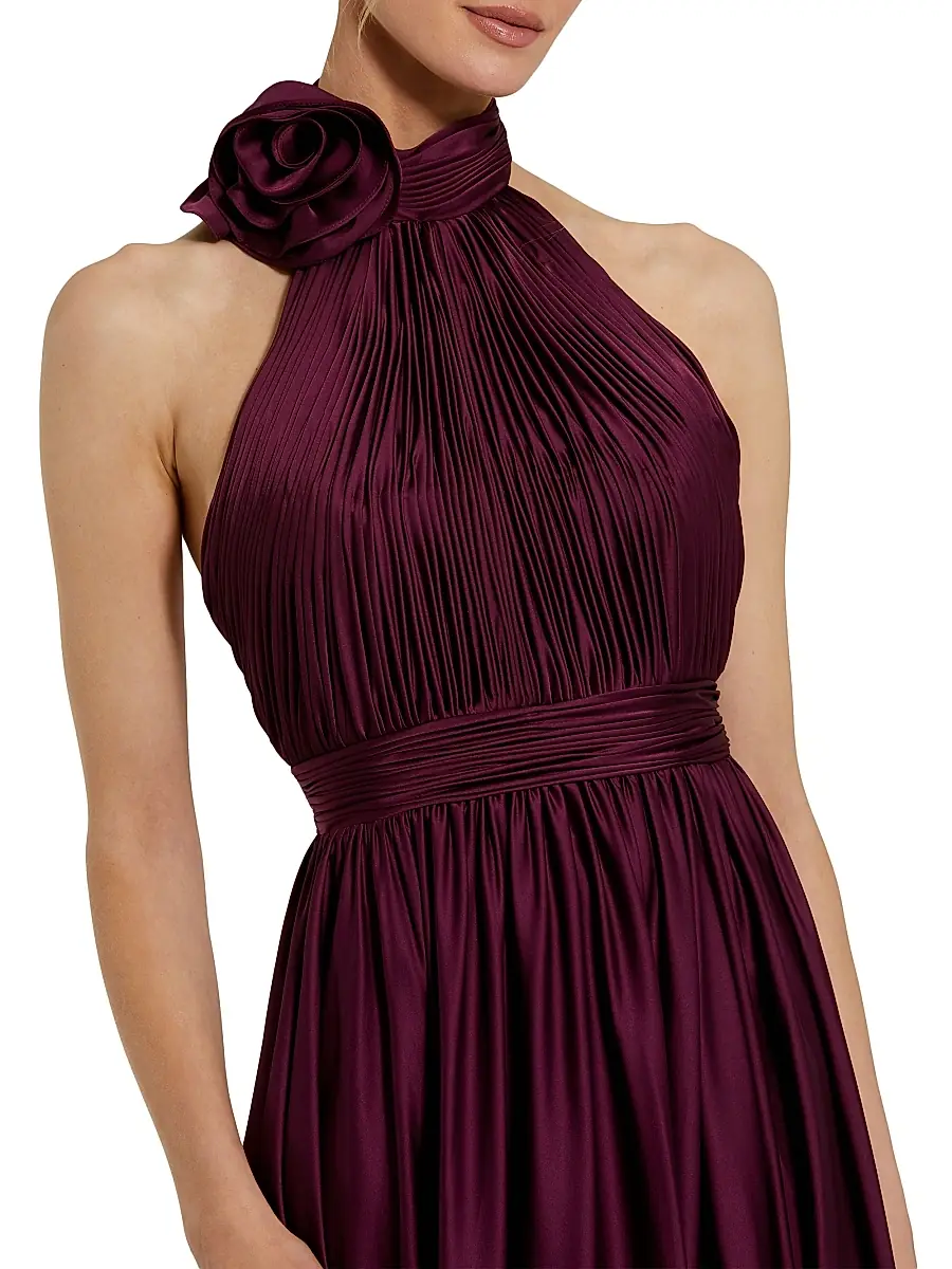 Mac Duggal Women's Chiffon Halter Gown | Thumbnail 3 Mac Duggal Women's Chiffon Halter Gown | Thumbnail 3
