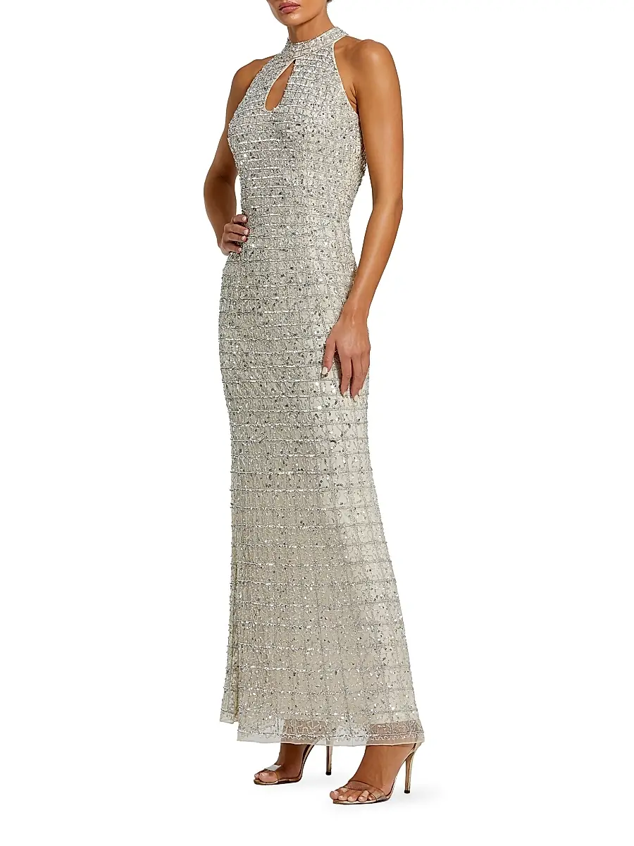 Mac Duggal Women's Embellished Keyhole Column Gown | Thumbnail 2 Mac Duggal Women's Embellished Keyhole Column Gown | Thumbnail 2