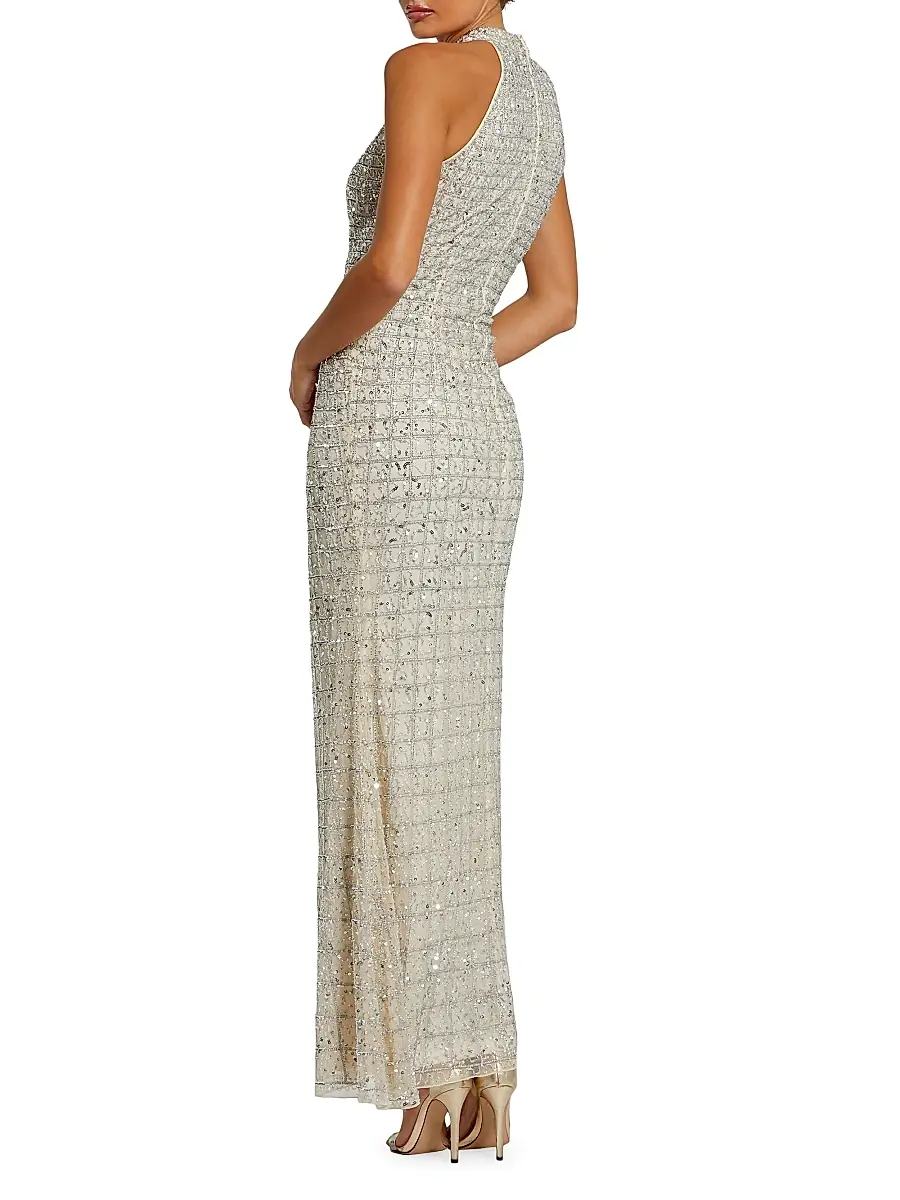 Mac Duggal Women's Embellished Keyhole Column Gown | Thumbnail 3 Mac Duggal Women's Embellished Keyhole Column Gown | Thumbnail 3