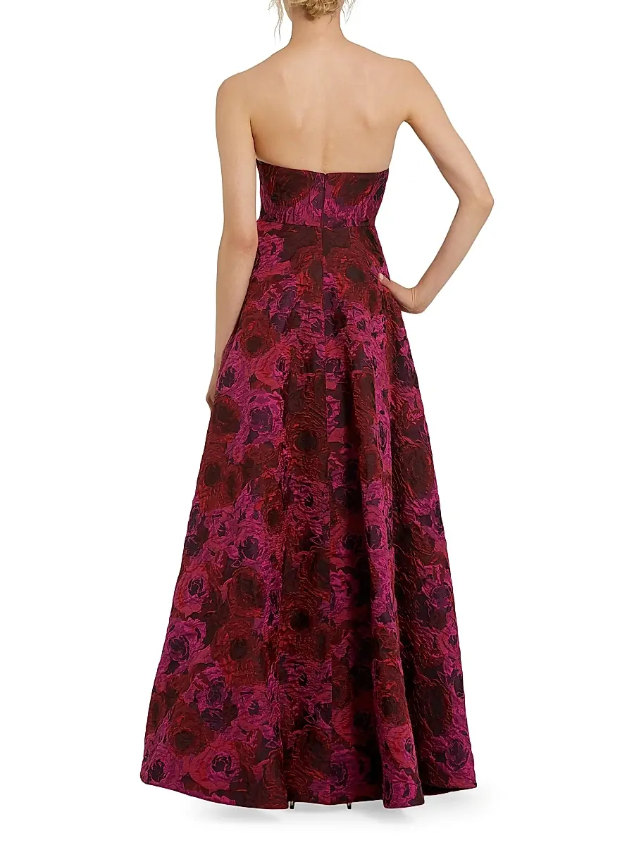Mac Duggal Women's Floral Brocade Strapless High-Low A-Line Gown | Thumbnail 2