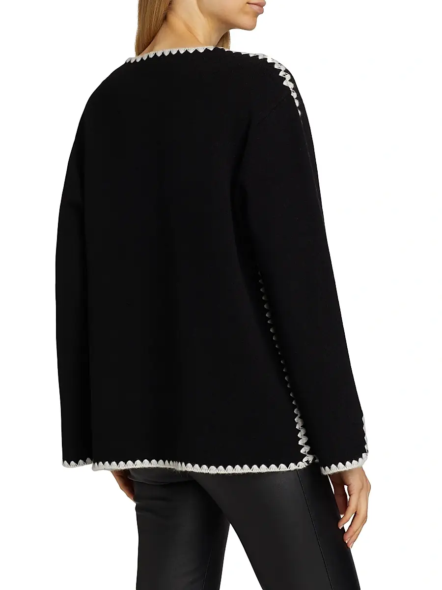 Saks Fifth Avenue Women's Whipstitch-Trim Cashmere Cardigan | Thumbnail 5 Saks Fifth Avenue Women's Whipstitch-Trim Cashmere Cardigan | Thumbnail 5