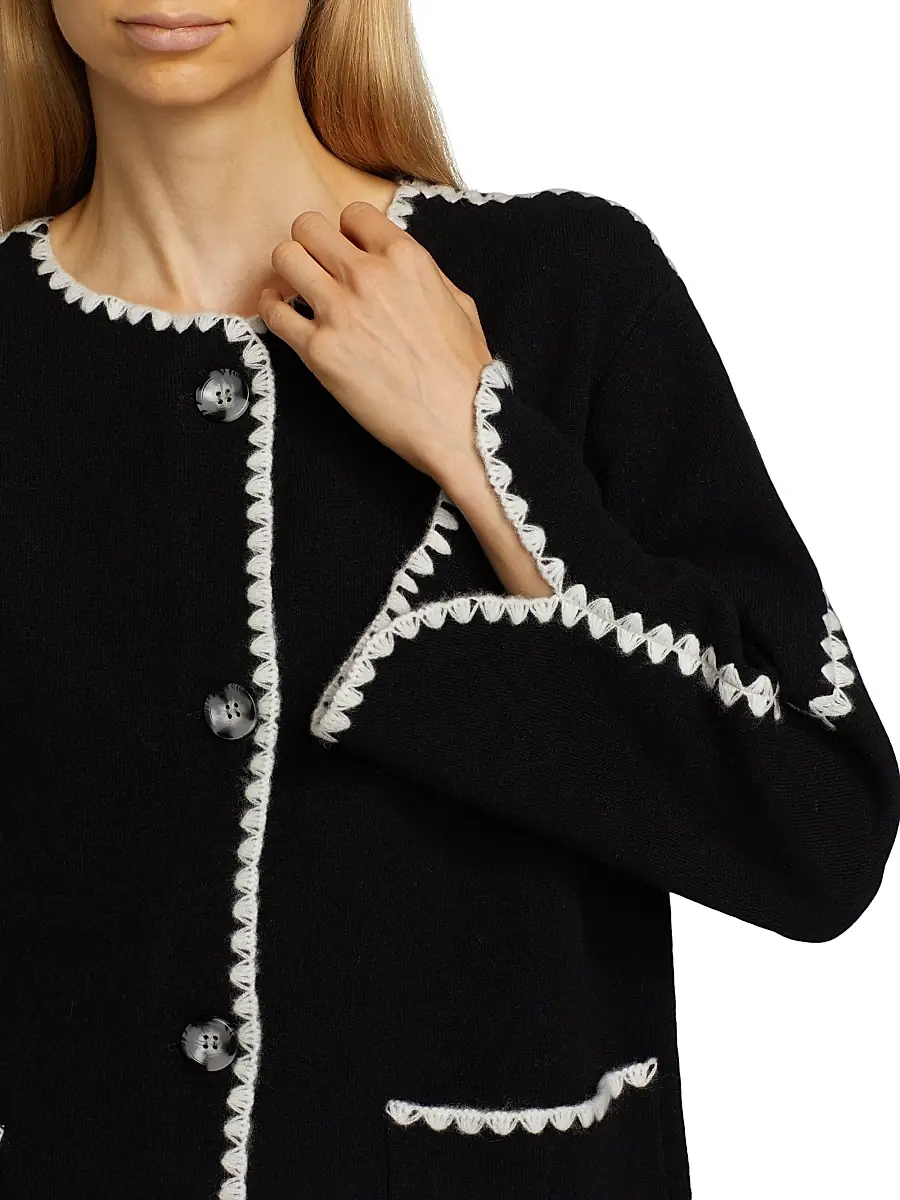 Saks Fifth Avenue Women's Whipstitch-Trim Cashmere Cardigan | Thumbnail 6 Saks Fifth Avenue Women's Whipstitch-Trim Cashmere Cardigan | Thumbnail 6