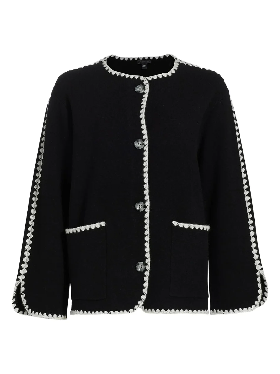 Saks Fifth Avenue Women's Whipstitch-Trim Cashmere Cardigan
