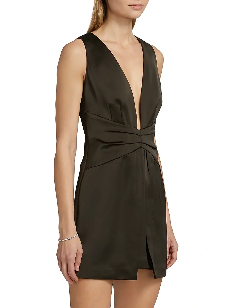 Ramy Brook Women's Cassea Ruched Satin Minidress | Thumbnail 4 Ramy Brook Women's Cassea Ruched Satin Minidress | Thumbnail 4