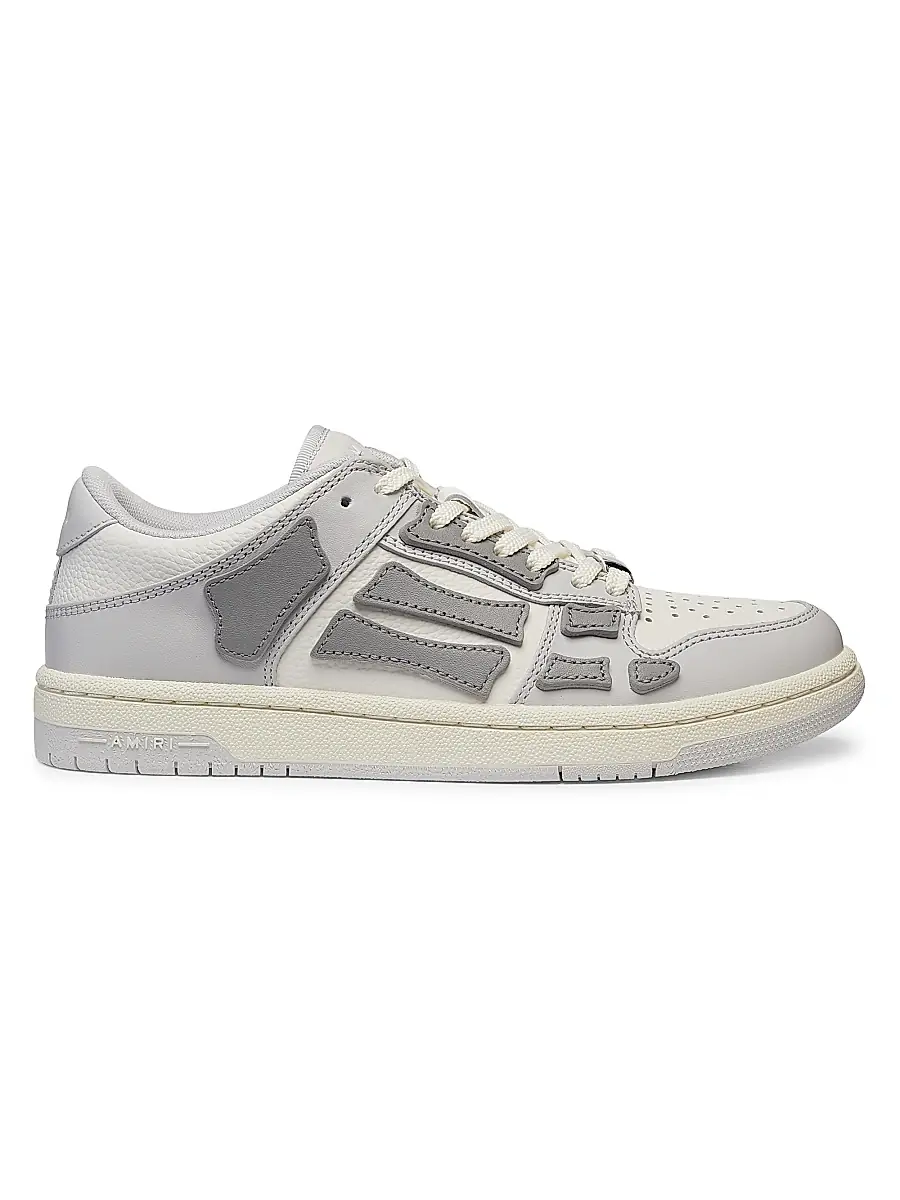 Amiri Women's Skel Top Low Leather Sneakers - Grey | Image 1 Amiri Women's Skel Top Low Leather Sneakers - Grey | Image 1