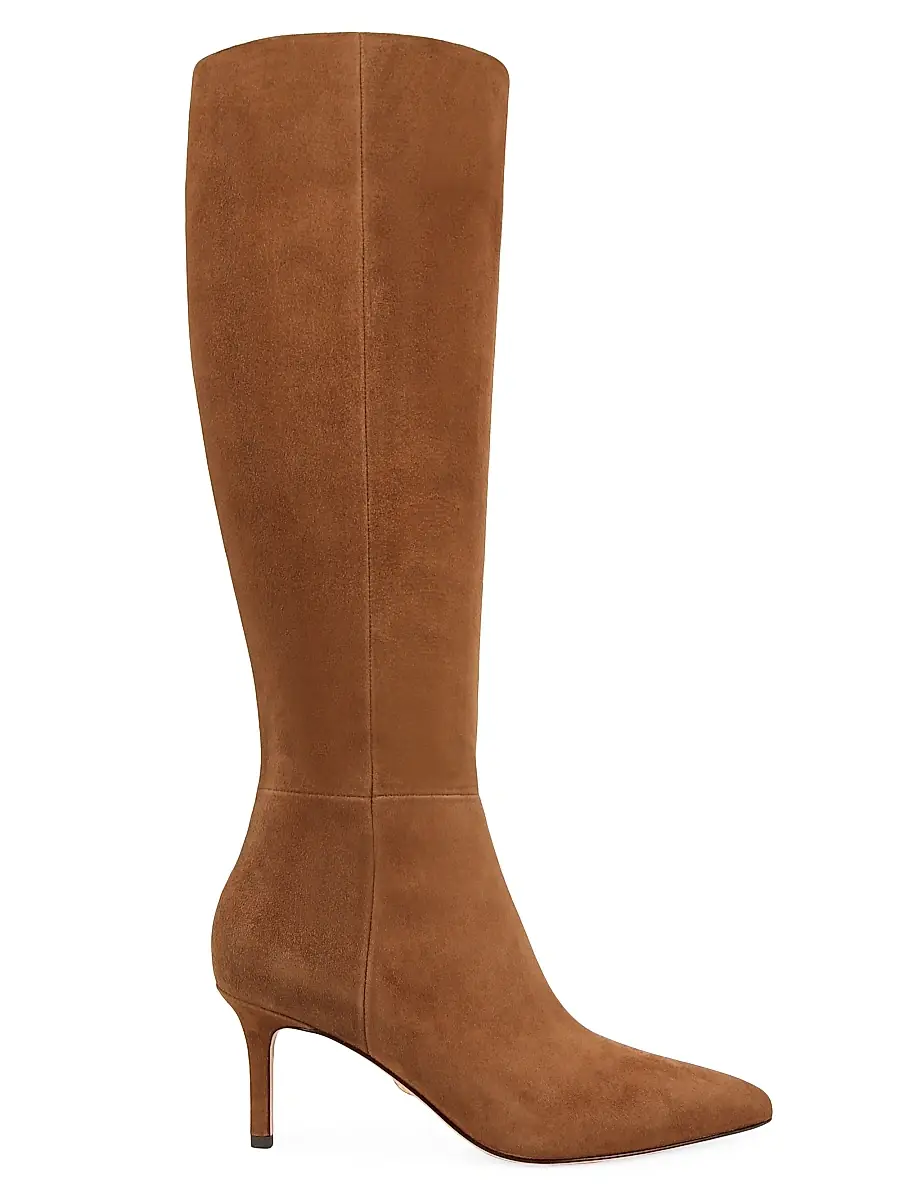 Veronica Beard Women's Lisa 70MM Tall-Shaft Suede Boots - Chestnut | Image 1 Veronica Beard Women's Lisa 70MM Tall-Shaft Suede Boots - Chestnut | Image 1