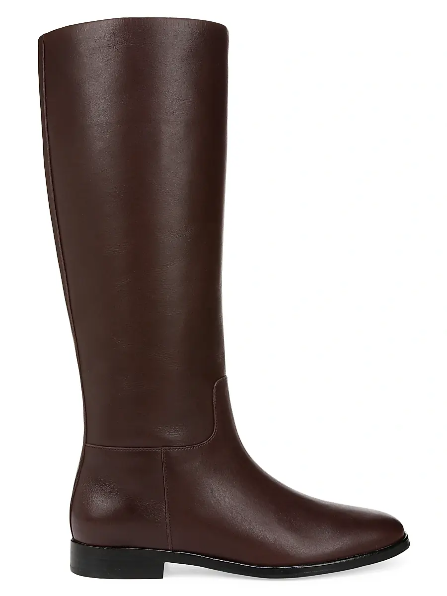 Vince Women's Margaret Wide-Calf Leather Boots - Ganache | Image 1 Vince Women's Margaret Wide-Calf Leather Boots - Ganache | Image 1