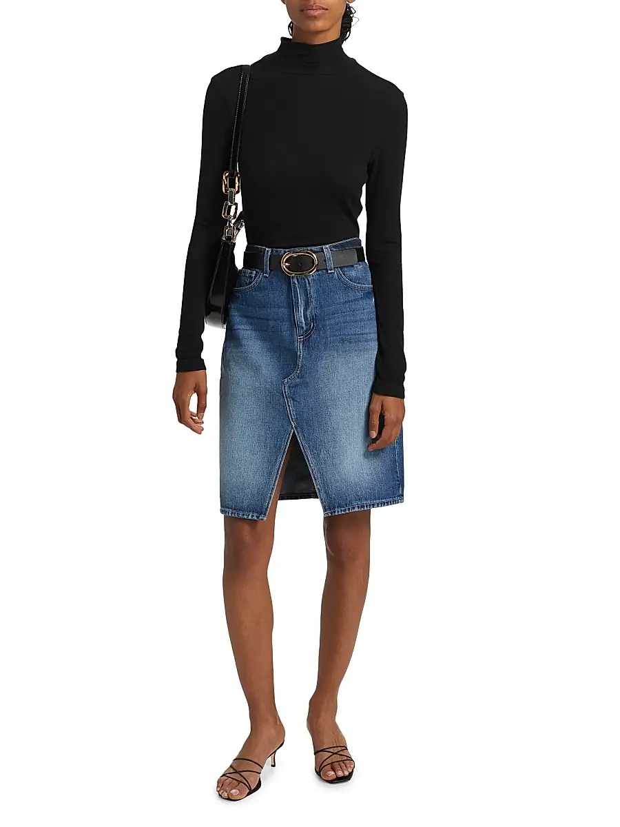 L'Agence Women's Tylee Denim Knee-Length Skirt | Thumbnail 2 L'Agence Women's Tylee Denim Knee-Length Skirt | Thumbnail 2