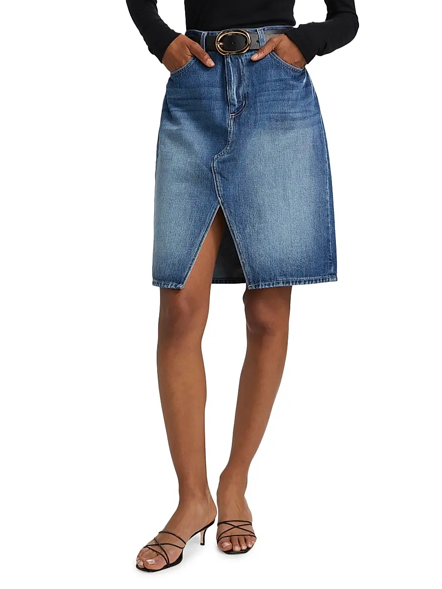 L'Agence Women's Tylee Denim Knee-Length Skirt | Thumbnail 3 L'Agence Women's Tylee Denim Knee-Length Skirt | Thumbnail 3