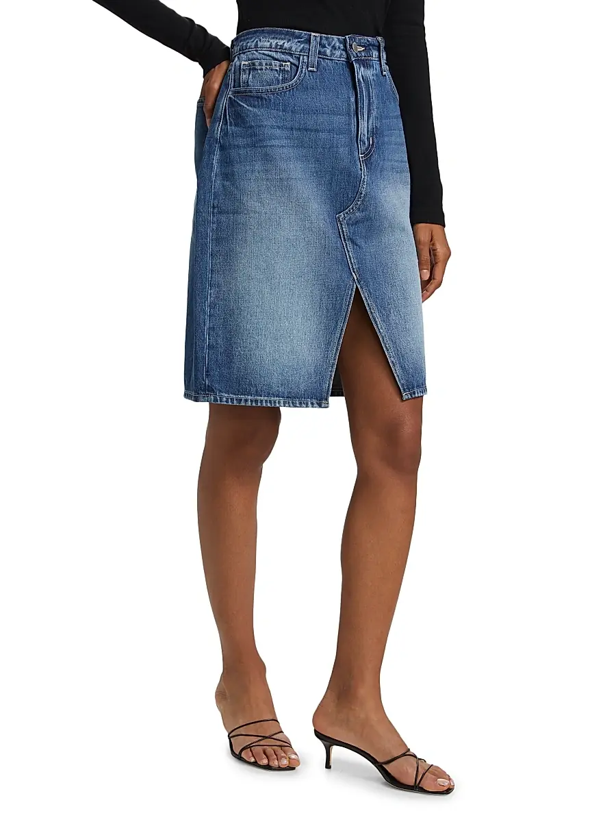 L'Agence Women's Tylee Denim Knee-Length Skirt | Thumbnail 4 L'Agence Women's Tylee Denim Knee-Length Skirt | Thumbnail 4