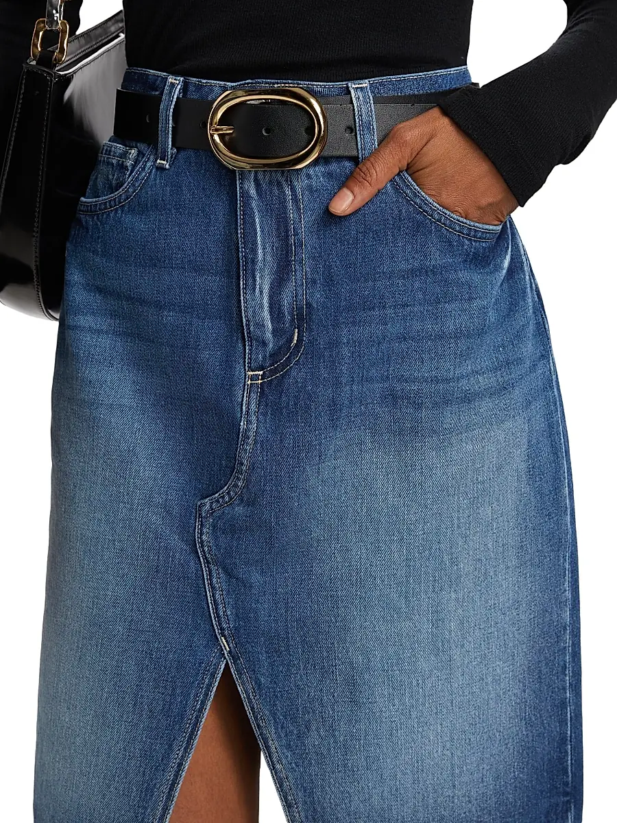 L'Agence Women's Tylee Denim Knee-Length Skirt | Thumbnail 6 L'Agence Women's Tylee Denim Knee-Length Skirt | Thumbnail 6