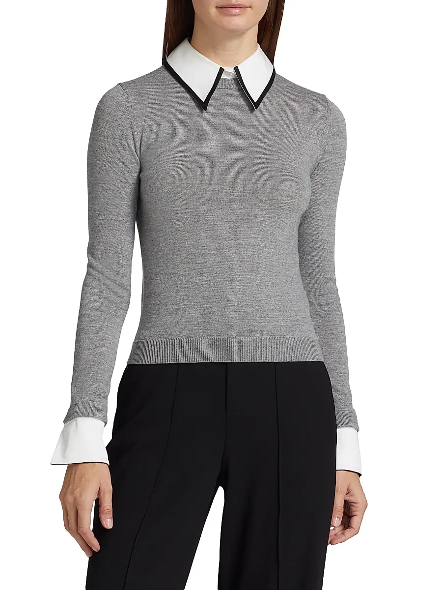 Alice + Olivia Women's Porla Collared Sweater | Thumbnail 3 Alice + Olivia Women's Porla Collared Sweater | Thumbnail 3