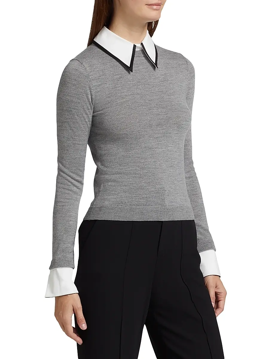 Alice + Olivia Women's Porla Collared Sweater | Thumbnail 4 Alice + Olivia Women's Porla Collared Sweater | Thumbnail 4