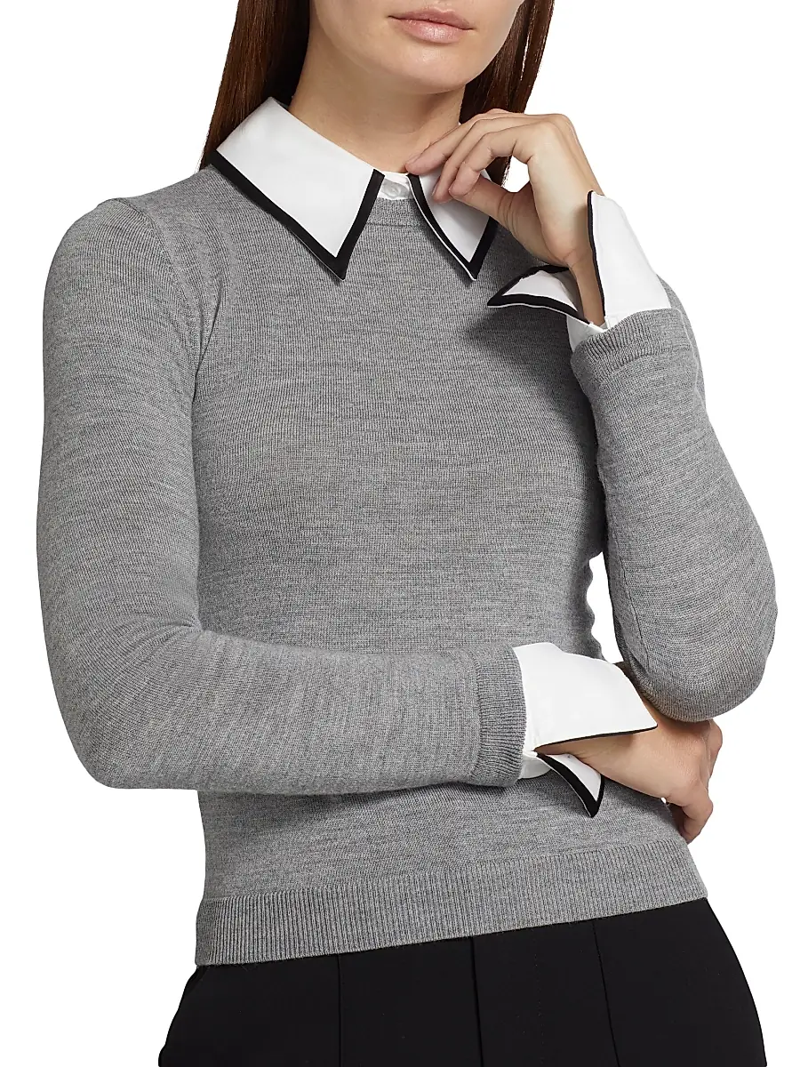 Alice + Olivia Women's Porla Collared Sweater | Thumbnail 7 Alice + Olivia Women's Porla Collared Sweater | Thumbnail 7