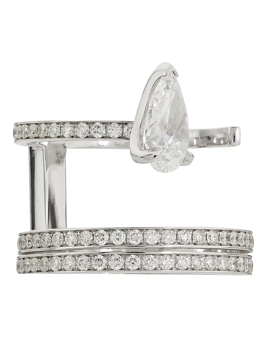 Repossi Women's 18K White Gold & Diamond Openwork Three-Row Ring - White Gold | Thumbnail 4 Repossi Women's 18K White Gold & Diamond Openwork Three-Row Ring - White Gold | Thumbnail 4