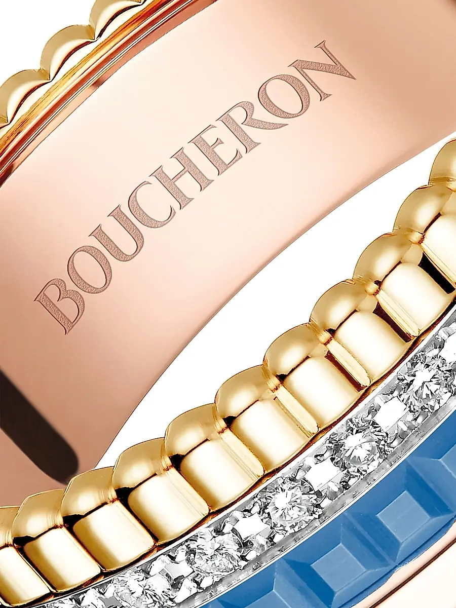 Boucheron Women's Quatre Blue Edition Tri-Tone 18K Gold, HyCeram & 0.24 TCW Diamond Ring | Thumbnail 3 Boucheron Women's Quatre Blue Edition Tri-Tone 18K Gold, HyCeram & 0.24 TCW Diamond Ring | Thumbnail 3