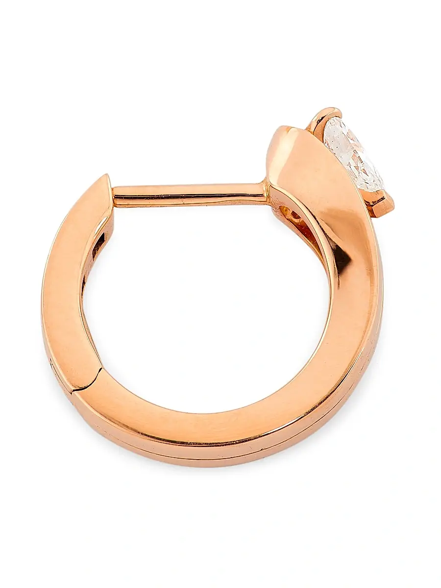Repossi Women's Serti Inversé 18K Rose Gold & Diamond Single Hoop Earring - Rose Gold | Thumbnail 4 Repossi Women's Serti Inversé 18K Rose Gold & Diamond Single Hoop Earring - Rose Gold | Thumbnail 4