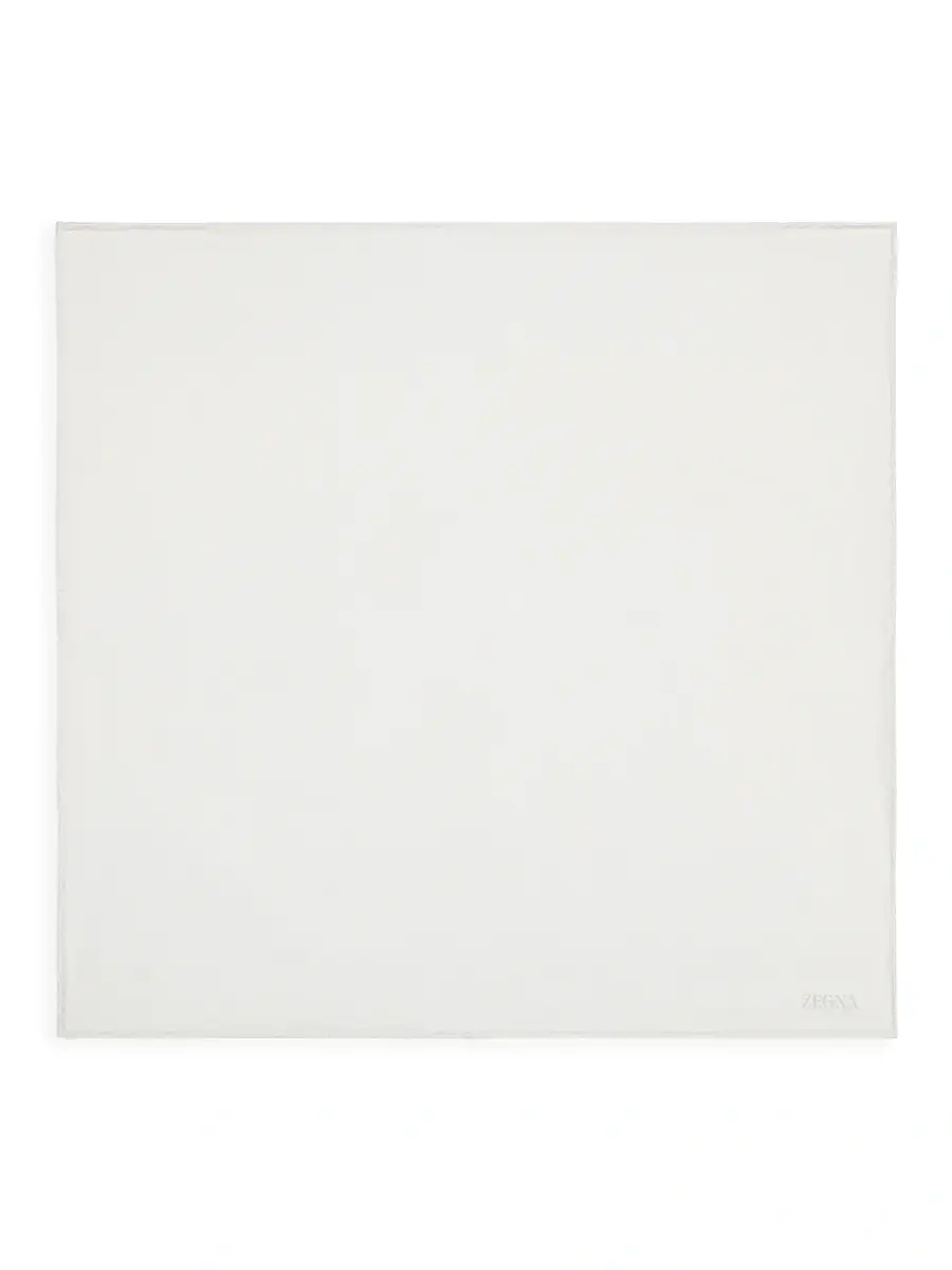 Zegna Men's Cotton and Silk Pocket Square | Image 1 Zegna Men's Cotton and Silk Pocket Square | Image 1