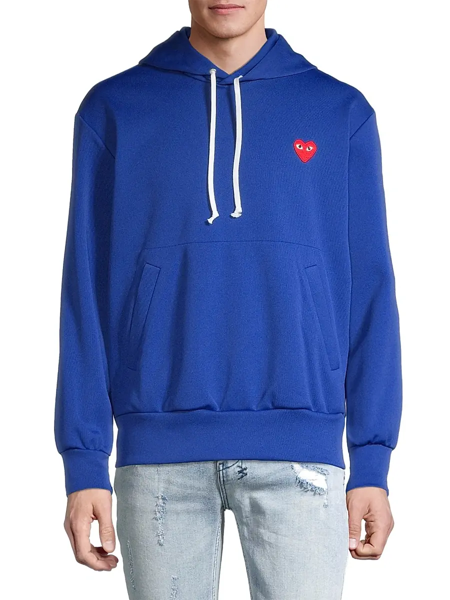 Comme des Garçons PLAY Men Red Heart Pullover Hoodie Sweatshirt | Thumbnail 3