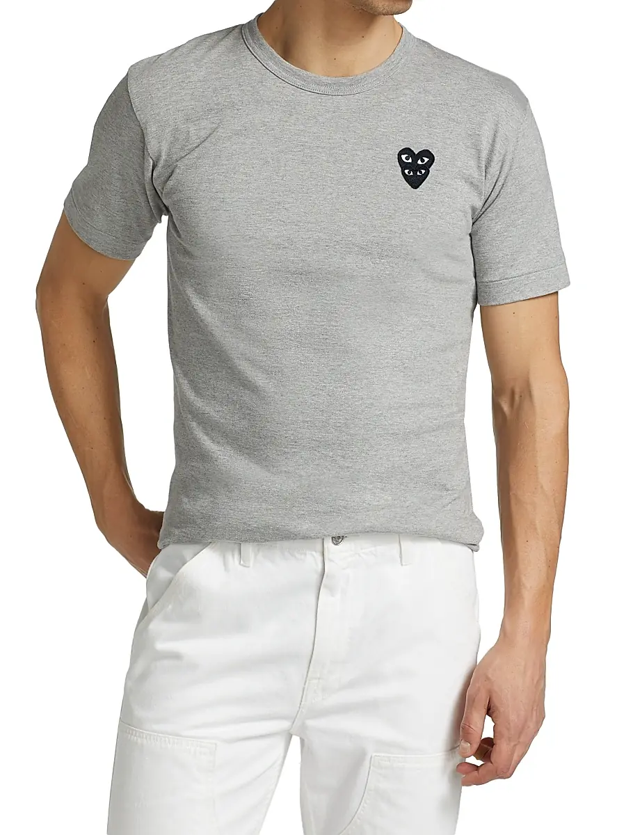Comme des Garçons PLAY Men Play Double Heart T-Shirt | Thumbnail 3 Comme des Garçons PLAY Men Play Double Heart T-Shirt | Thumbnail 3