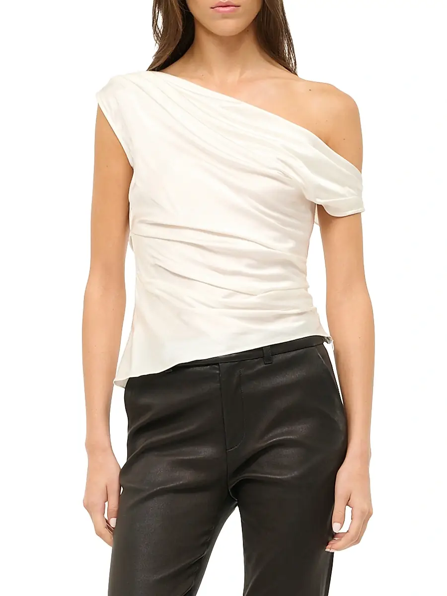 Staud Women's Phare Asymmetric Silk-Blend Top | Thumbnail 3 Staud Women's Phare Asymmetric Silk-Blend Top | Thumbnail 3