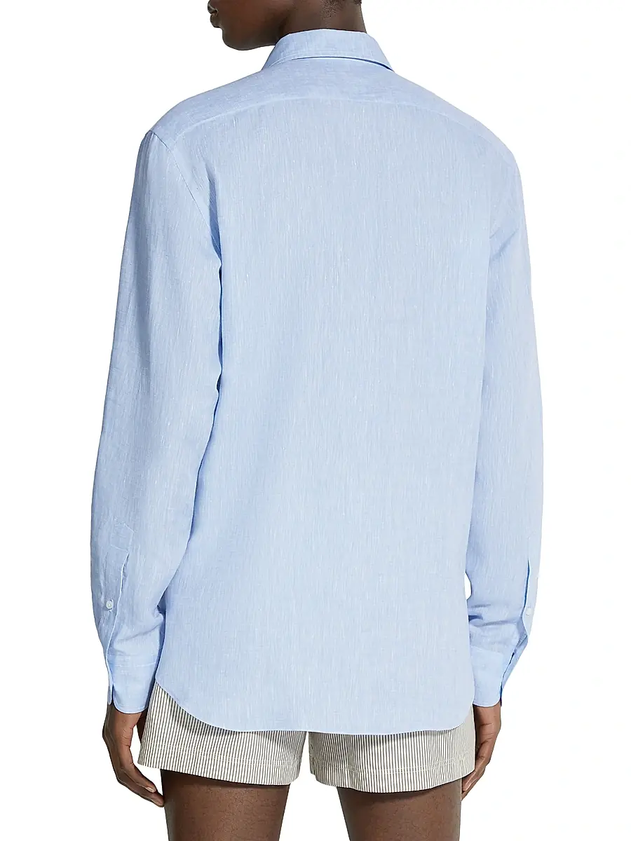 Zegna Men's Linen Shirt | Thumbnail 3