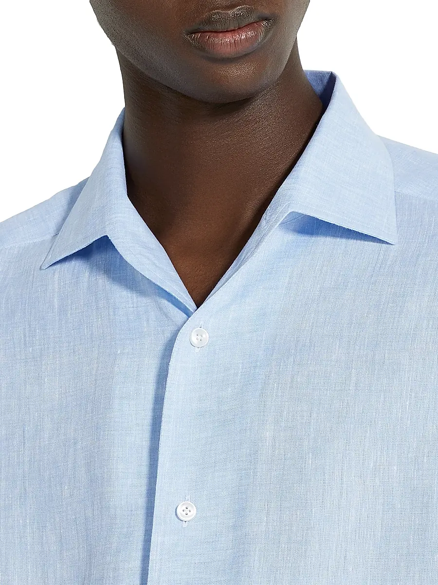 Zegna Men's Linen Shirt | Thumbnail 4