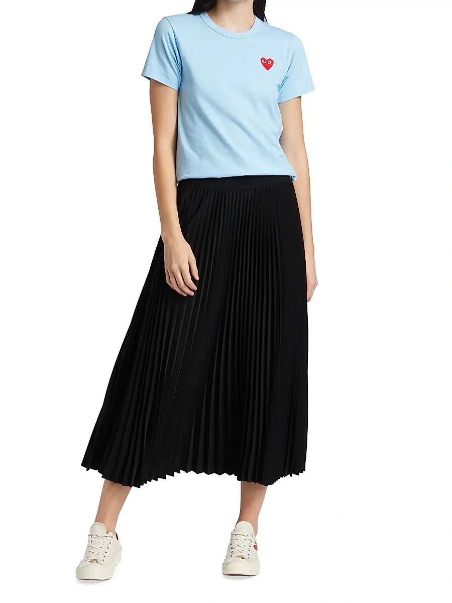 Comme des Garçons PLAY Women's Heart Cotton T-Shirt - Blue | Thumbnail 2 Comme des Garçons PLAY Women's Heart Cotton T-Shirt - Blue | Thumbnail 2