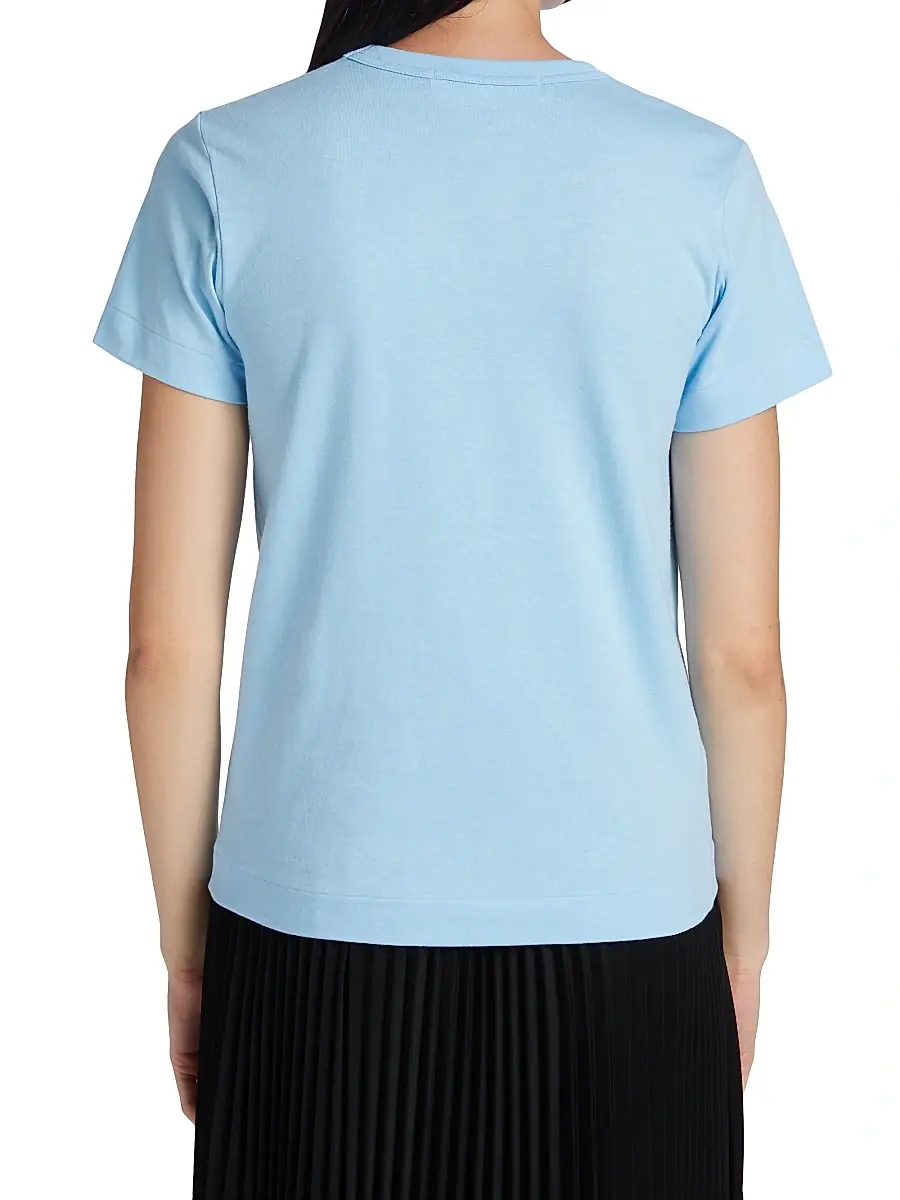 Comme des Garçons PLAY Women's Heart Cotton T-Shirt - Blue | Thumbnail 5 Comme des Garçons PLAY Women's Heart Cotton T-Shirt - Blue | Thumbnail 5