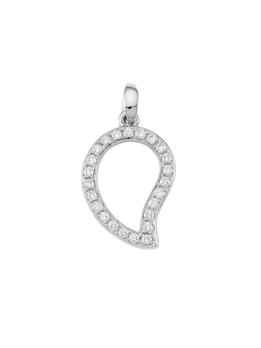 Tamara Comolli Women's Signature Wave 18K White Gold & Diamond Pavé Pendant - White Gold | Image 1 Tamara Comolli Women's Signature Wave 18K White Gold & Diamond Pavé Pendant - White Gold | Image 1