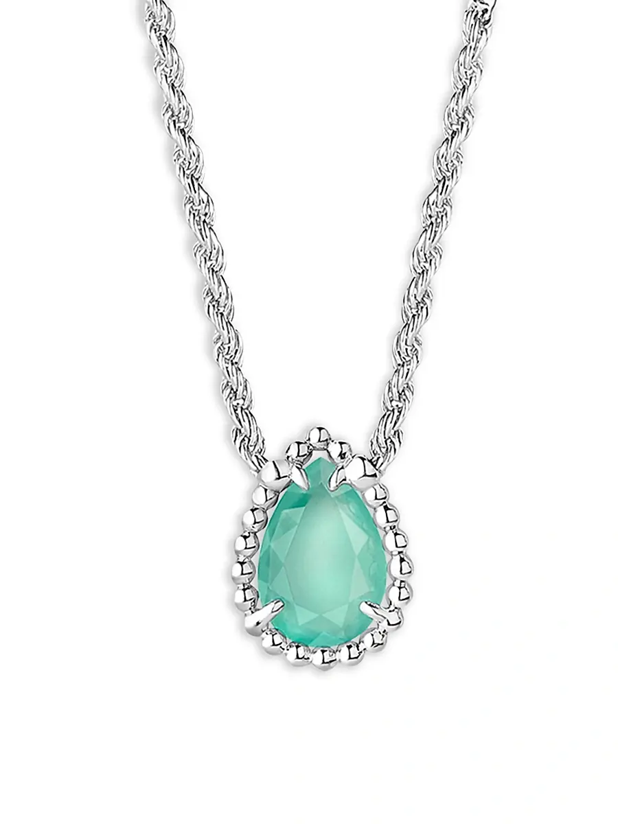 Boucheron Women's Serpent Bohème 18K White Gold, Aquaprase & 0.03 TCW Diamond Extra Small Pendant Necklace