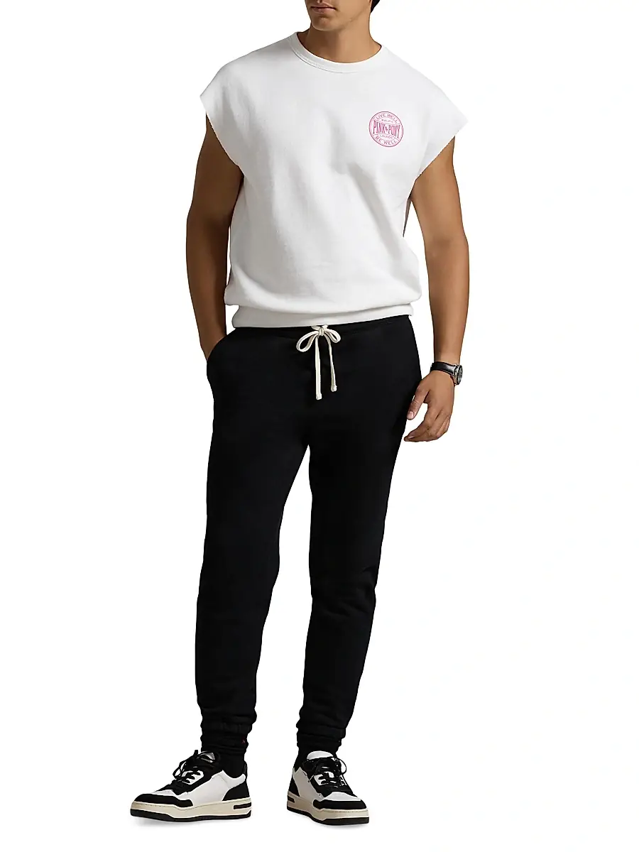 Polo Ralph Lauren Men's Unisex Pink Pony Sleeveless Fleece Sweatshirt | Thumbnail 2 Polo Ralph Lauren Men's Unisex Pink Pony Sleeveless Fleece Sweatshirt | Thumbnail 2