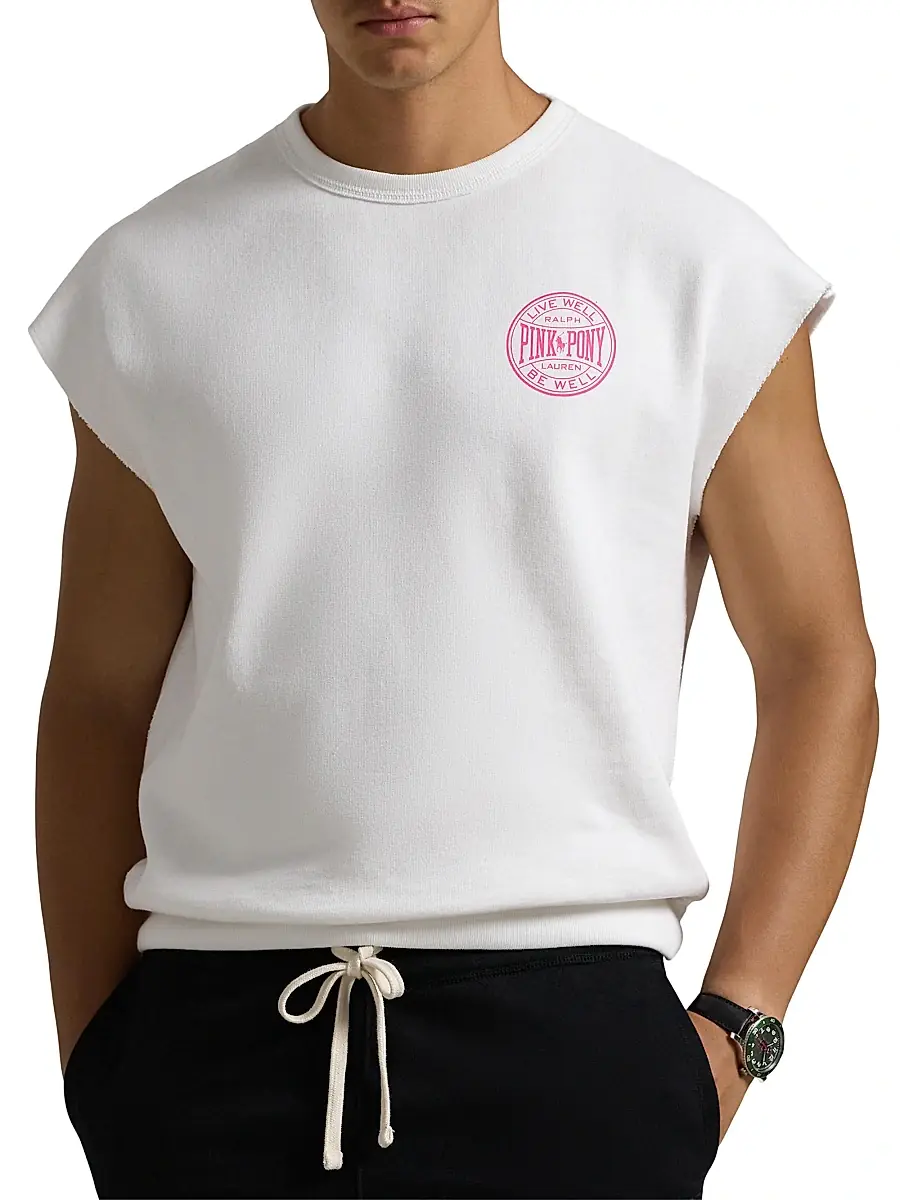 Polo Ralph Lauren Men's Unisex Pink Pony Sleeveless Fleece Sweatshirt | Thumbnail 3 Polo Ralph Lauren Men's Unisex Pink Pony Sleeveless Fleece Sweatshirt | Thumbnail 3