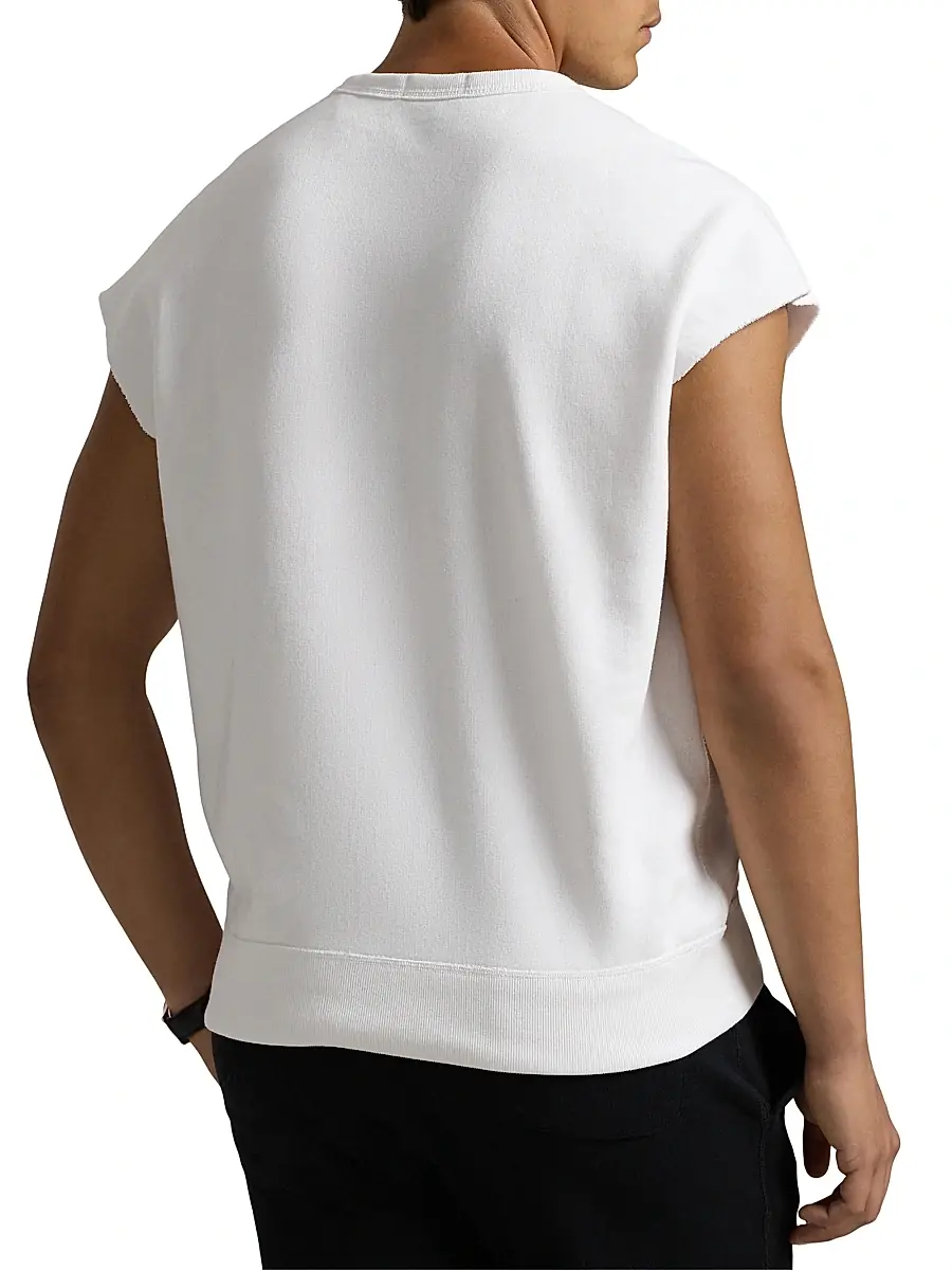 Polo Ralph Lauren Men's Unisex Pink Pony Sleeveless Fleece Sweatshirt | Thumbnail 4 Polo Ralph Lauren Men's Unisex Pink Pony Sleeveless Fleece Sweatshirt | Thumbnail 4
