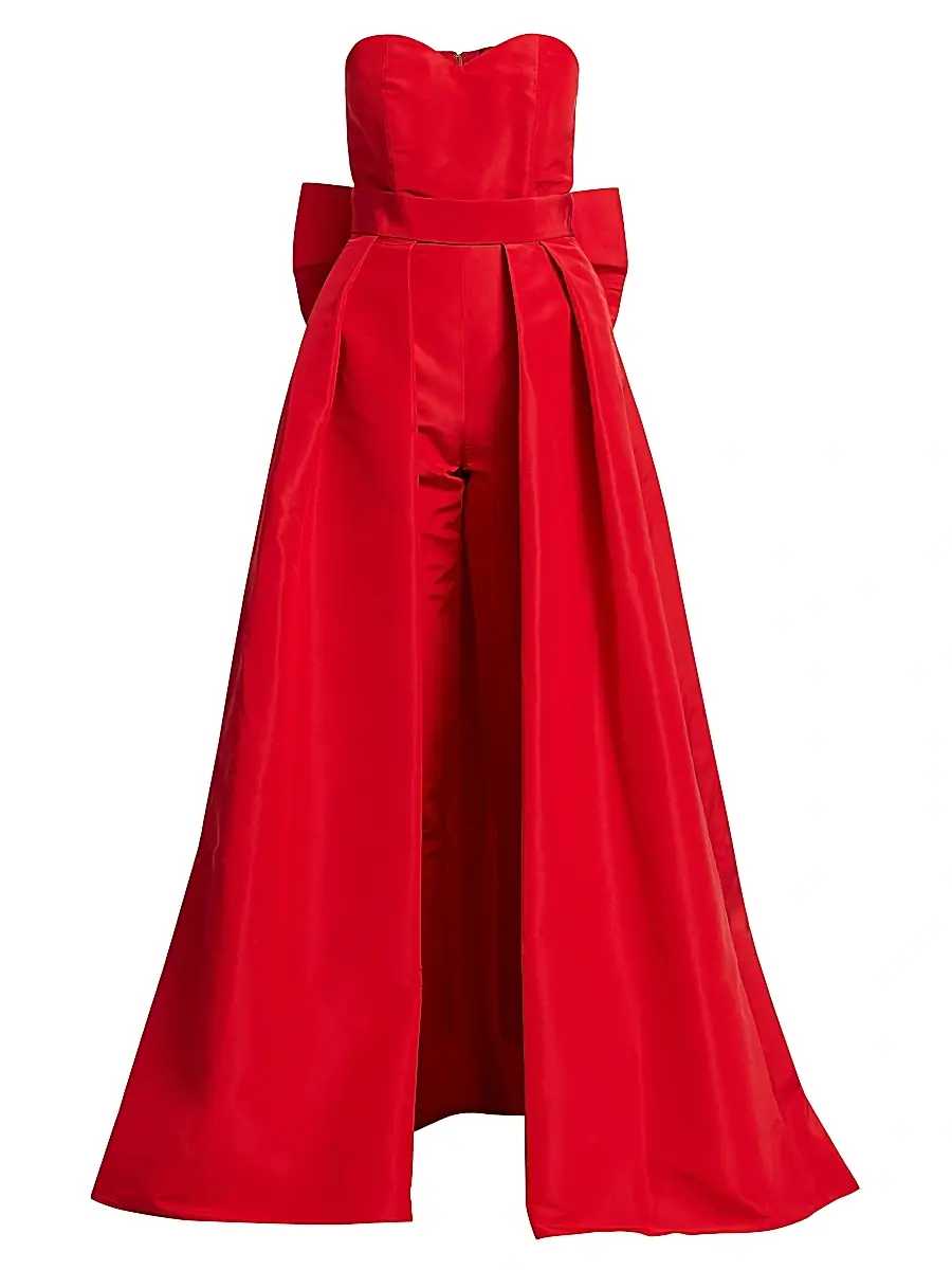 Alexia María Women's Convertible Bow-Embellished Silk Faille Jumpsuit | Thumbnail 12 Alexia María Women's Convertible Bow-Embellished Silk Faille Jumpsuit | Thumbnail 12