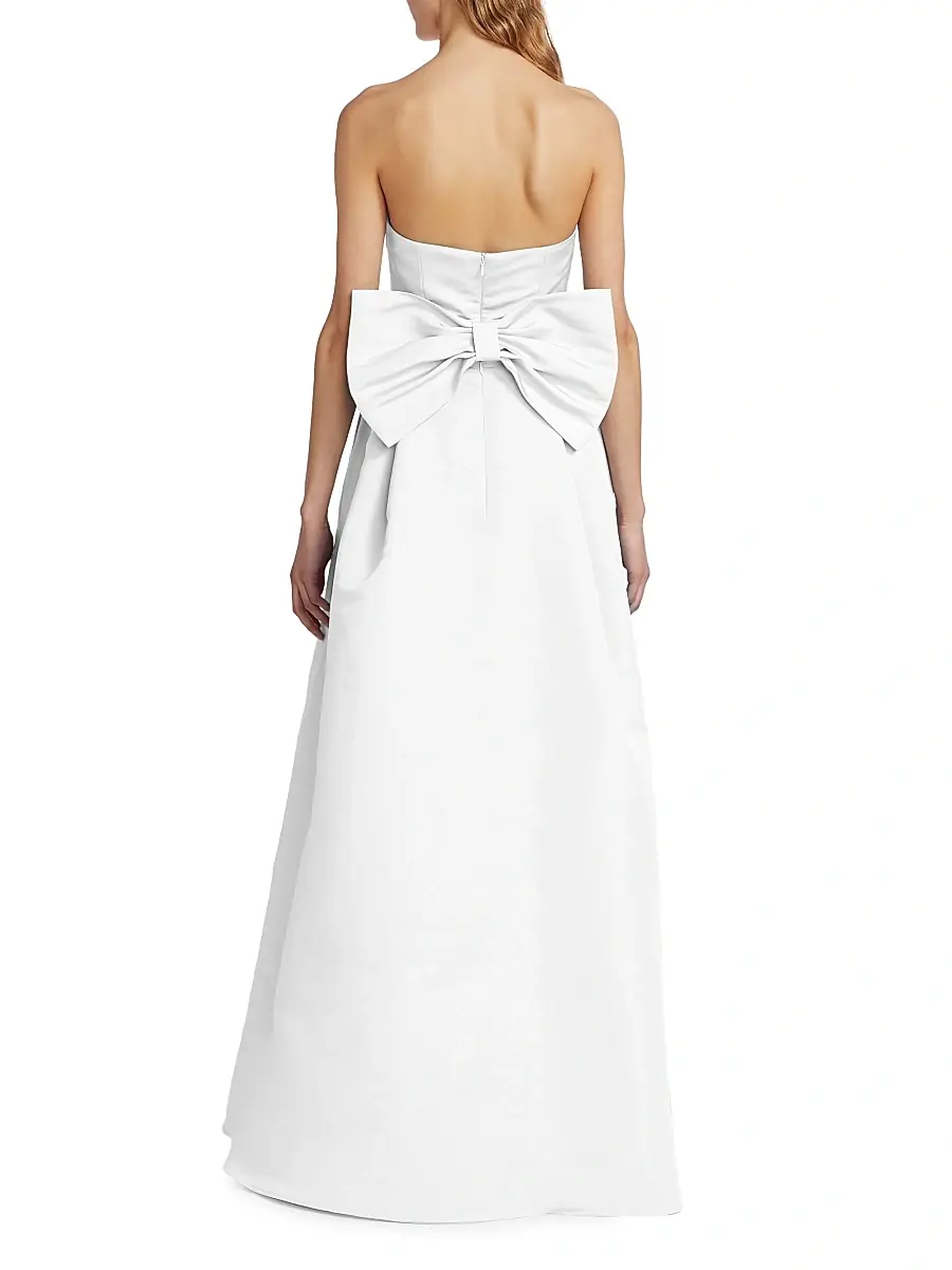 Alexia María Women's Convertible Bow-Embellished Silk Faille Jumpsuit | Thumbnail 5 Alexia María Women's Convertible Bow-Embellished Silk Faille Jumpsuit | Thumbnail 5
