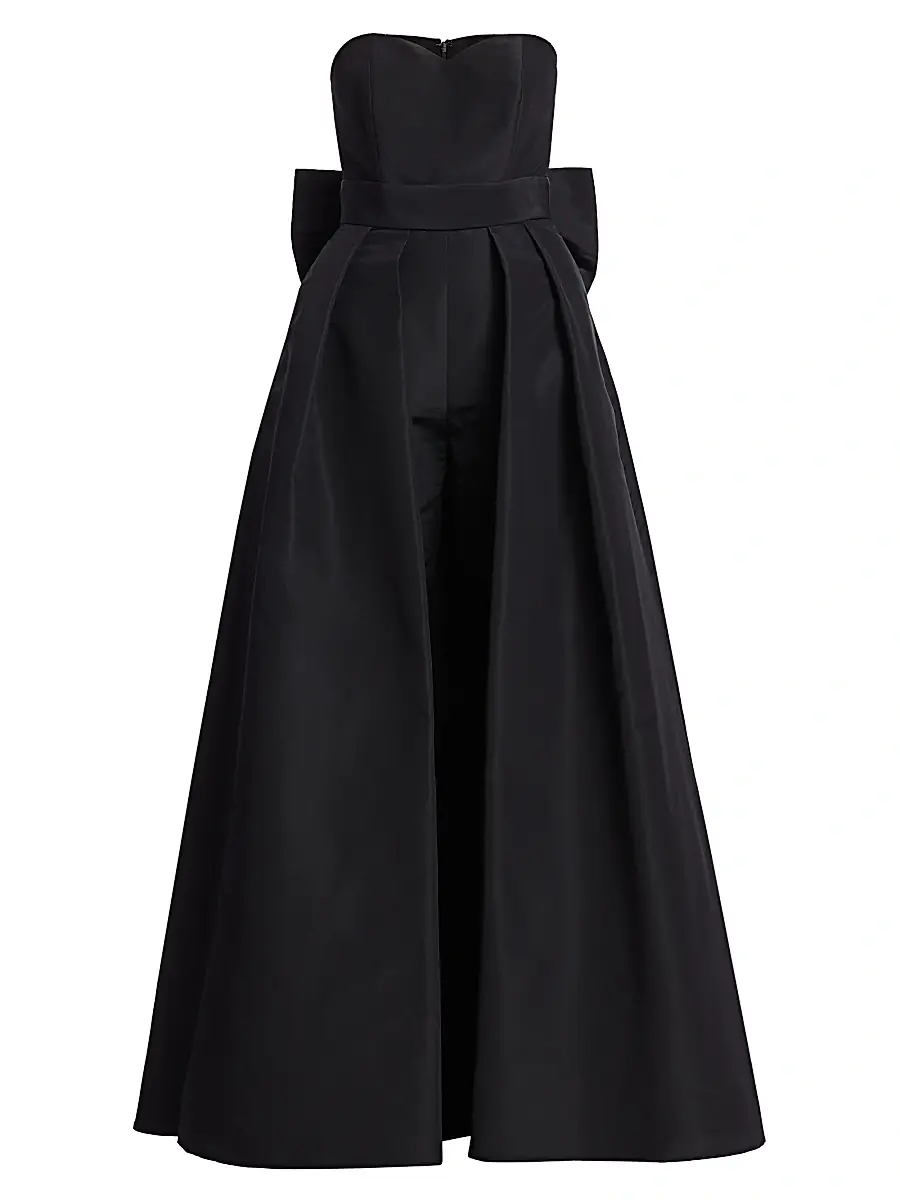 Alexia María Women's Convertible Bow-Embellished Silk Faille Jumpsuit | Thumbnail 9 Alexia María Women's Convertible Bow-Embellished Silk Faille Jumpsuit | Thumbnail 9