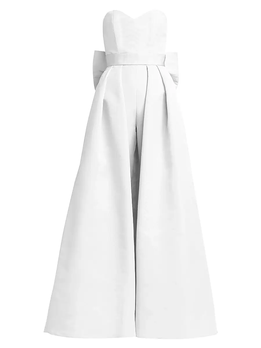 Alexia María Women's Convertible Bow-Embellished Silk Faille Jumpsuit