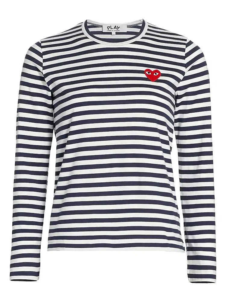 Comme des Garçons PLAY Women's Long-Sleeve Striped T-Shirt
