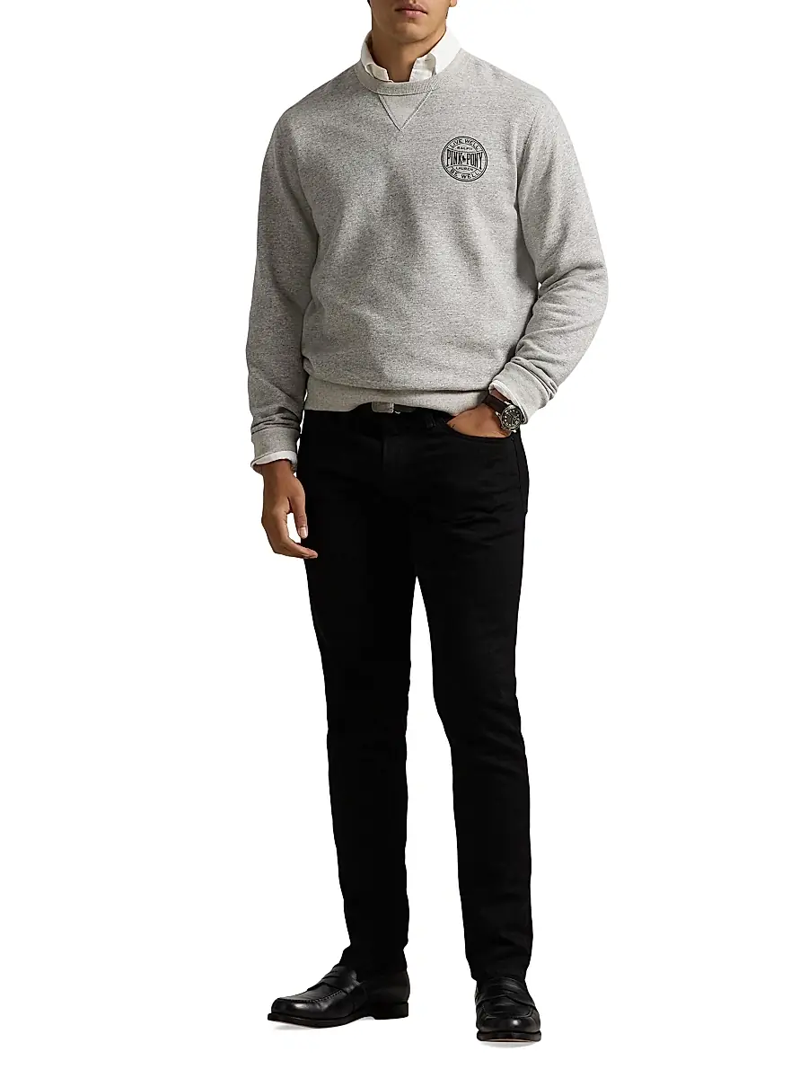 Polo Ralph Lauren Men's Pink Pony Vintage Fleece Crewneck Sweater | Thumbnail 2 Polo Ralph Lauren Men's Pink Pony Vintage Fleece Crewneck Sweater | Thumbnail 2