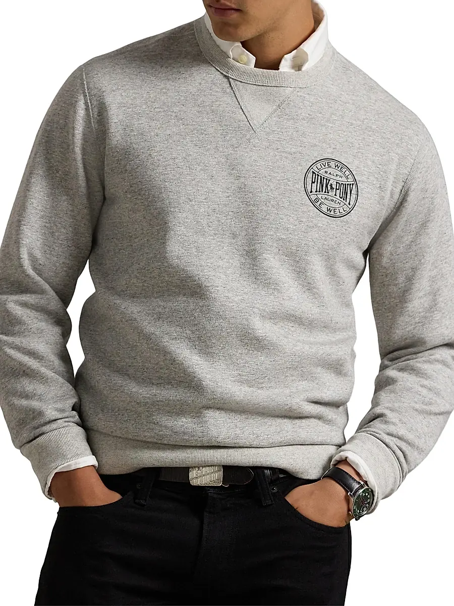 Polo Ralph Lauren Men's Pink Pony Vintage Fleece Crewneck Sweater | Thumbnail 3 Polo Ralph Lauren Men's Pink Pony Vintage Fleece Crewneck Sweater | Thumbnail 3