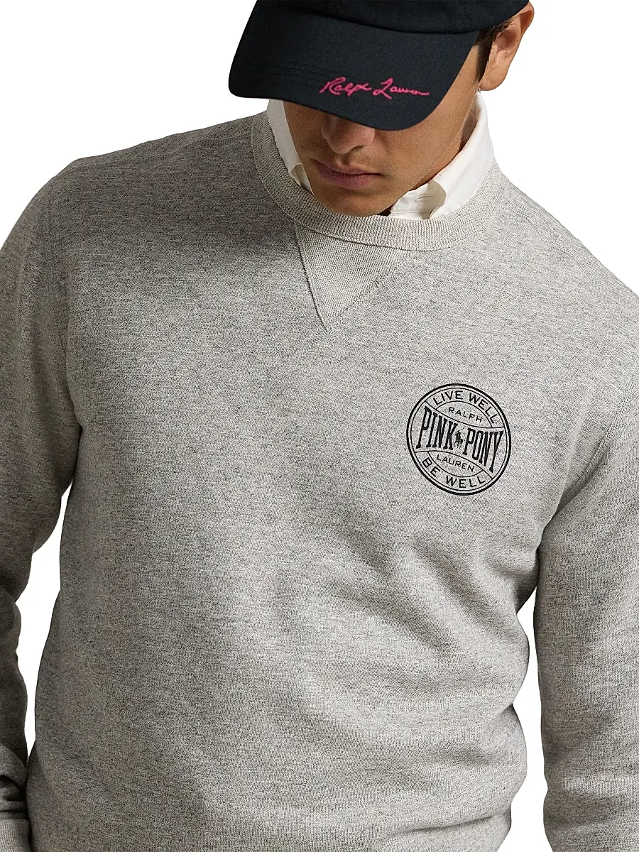Polo Ralph Lauren Men's Pink Pony Vintage Fleece Crewneck Sweater | Thumbnail 5 Polo Ralph Lauren Men's Pink Pony Vintage Fleece Crewneck Sweater | Thumbnail 5