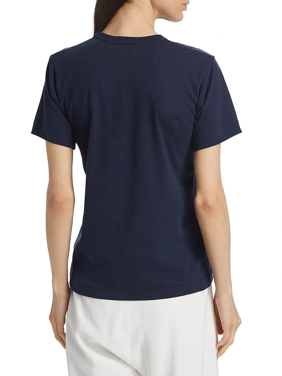 Comme des Garçons PLAY Women's Double Heart T-Shirt - Navy | Thumbnail 5