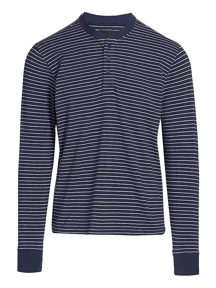 Men's COLLECTION Striped Henley Pajama Top